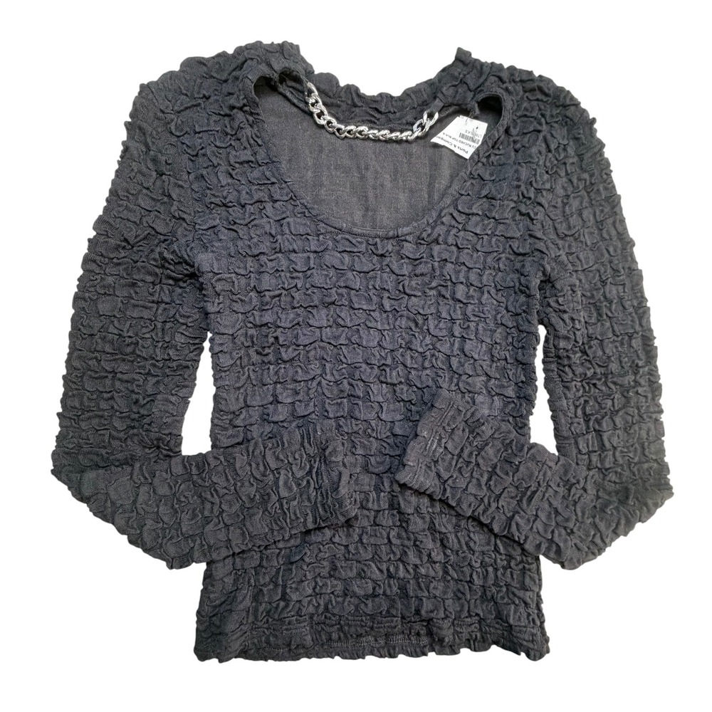 Beulah Style Black Popcorn Bubble Top Chain Detail Y2K Whimsygoth CC2225 Medium